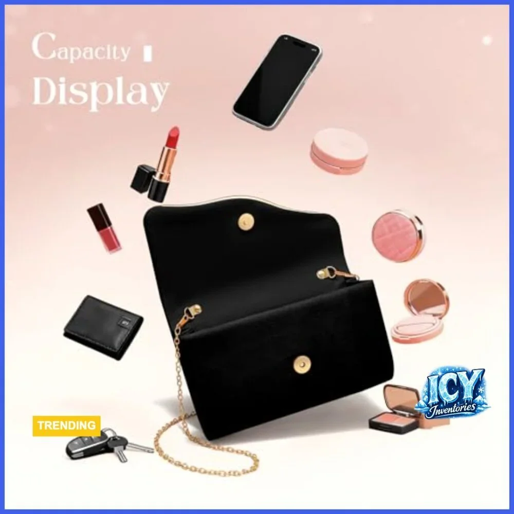 Formal Evening Clutch with Detachable Chain Faux Suede Purse for Wedding Party